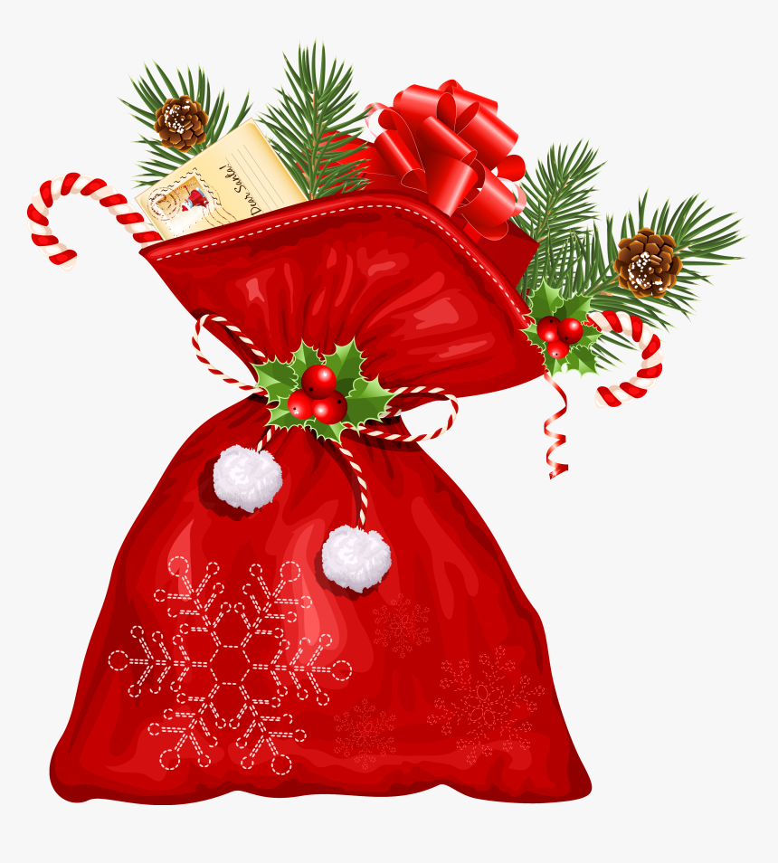 Santa Claus Christmas Scalable Vector Graphics Clip - Santa Claus Bag Png, Transparent Png, Free Download