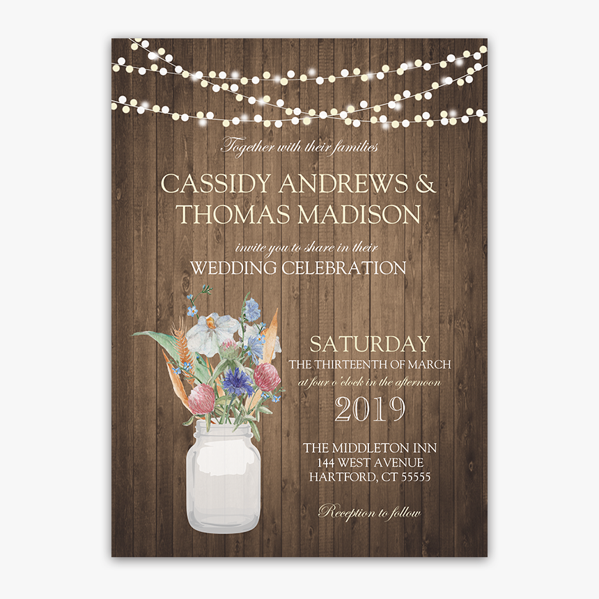 Clip Art Jar Wheat Wildflower Wedding - Poster, HD Png Download, Free Download
