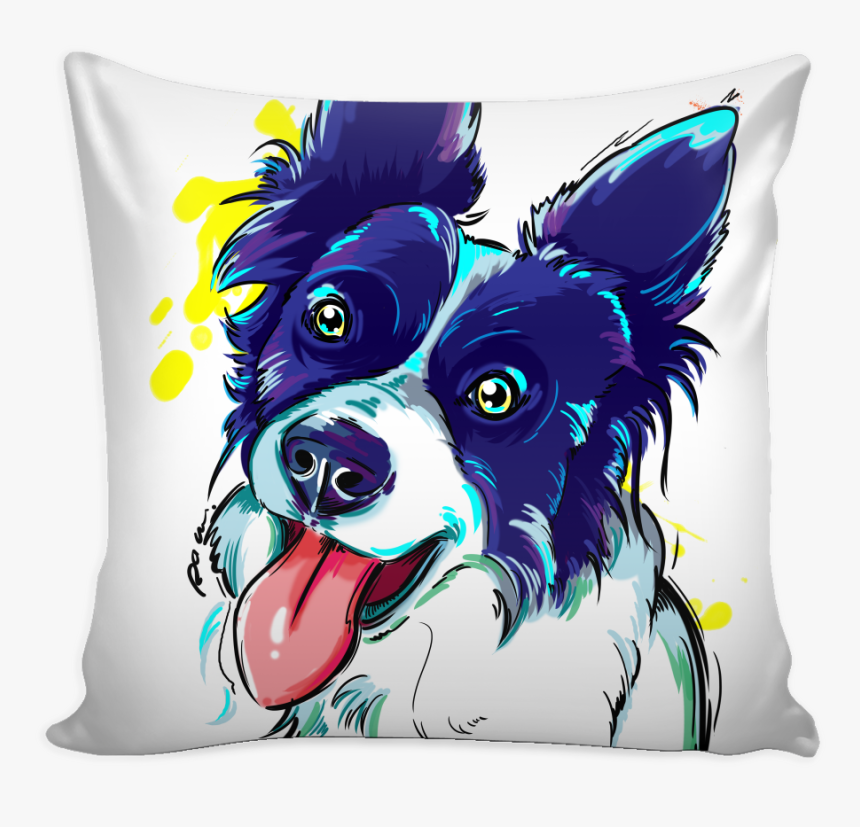 Border Collie Png -border Collie Pillow Cover - Cushion, Transparent Png, Free Download