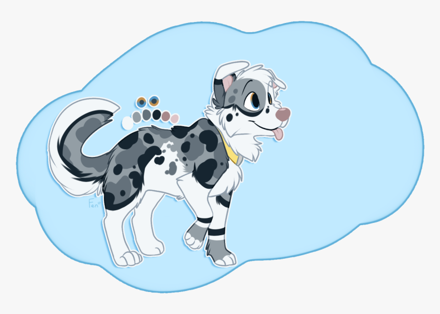 Blue Merle Border Collie Design - Merle Border Collie Cartoon, HD Png Download, Free Download