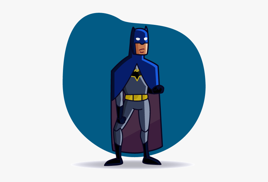 Bats Character Blue Dc Batman Bat 2d Flat Vector Design - Cartoon, HD Png Download, Free Download