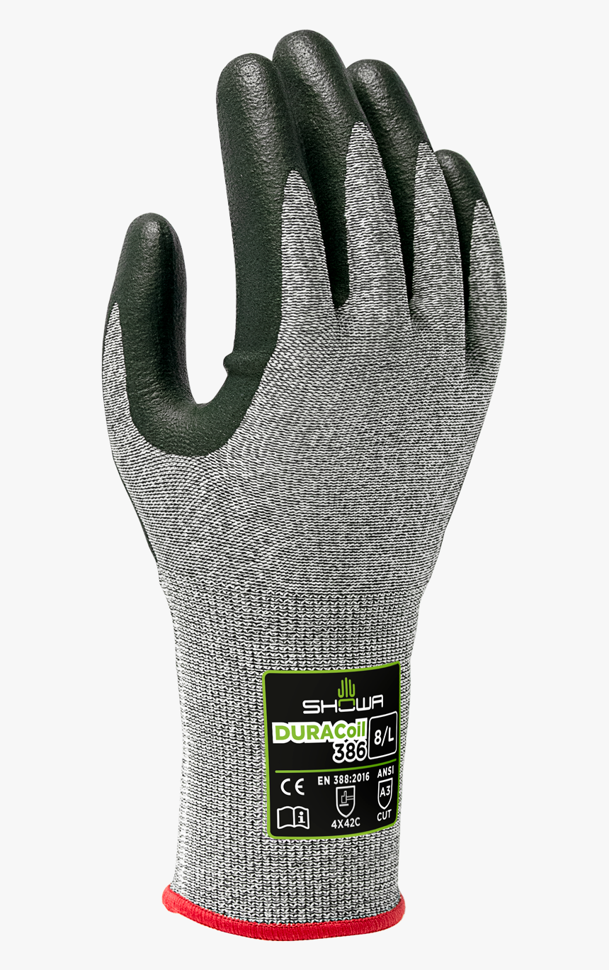 Showa Duracoil 386 Cut Resistant Ansi A3 Glove Hppe - Guante Showa 386, HD Png Download, Free Download