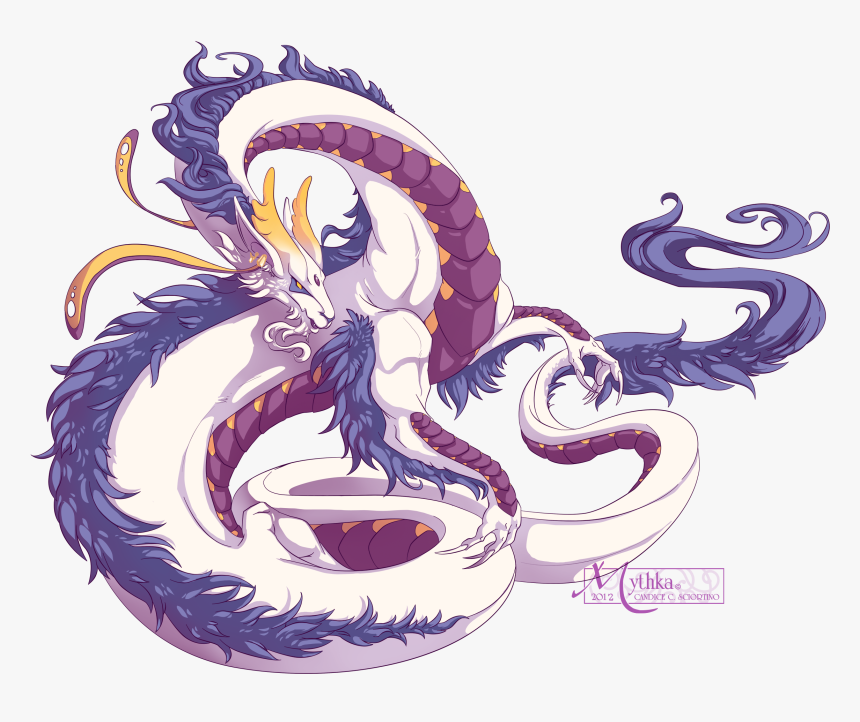 Mythka White Lung Dragon - White And Purple Dragon, HD Png Download, Free Download