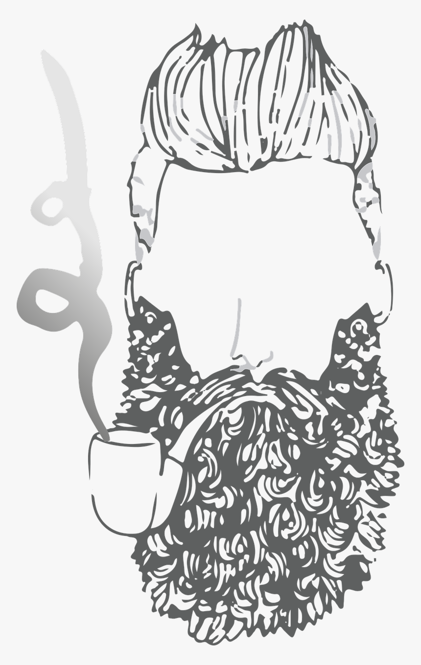 Beard Pipe Line-art Free Photo - Beard, HD Png Download, Free Download