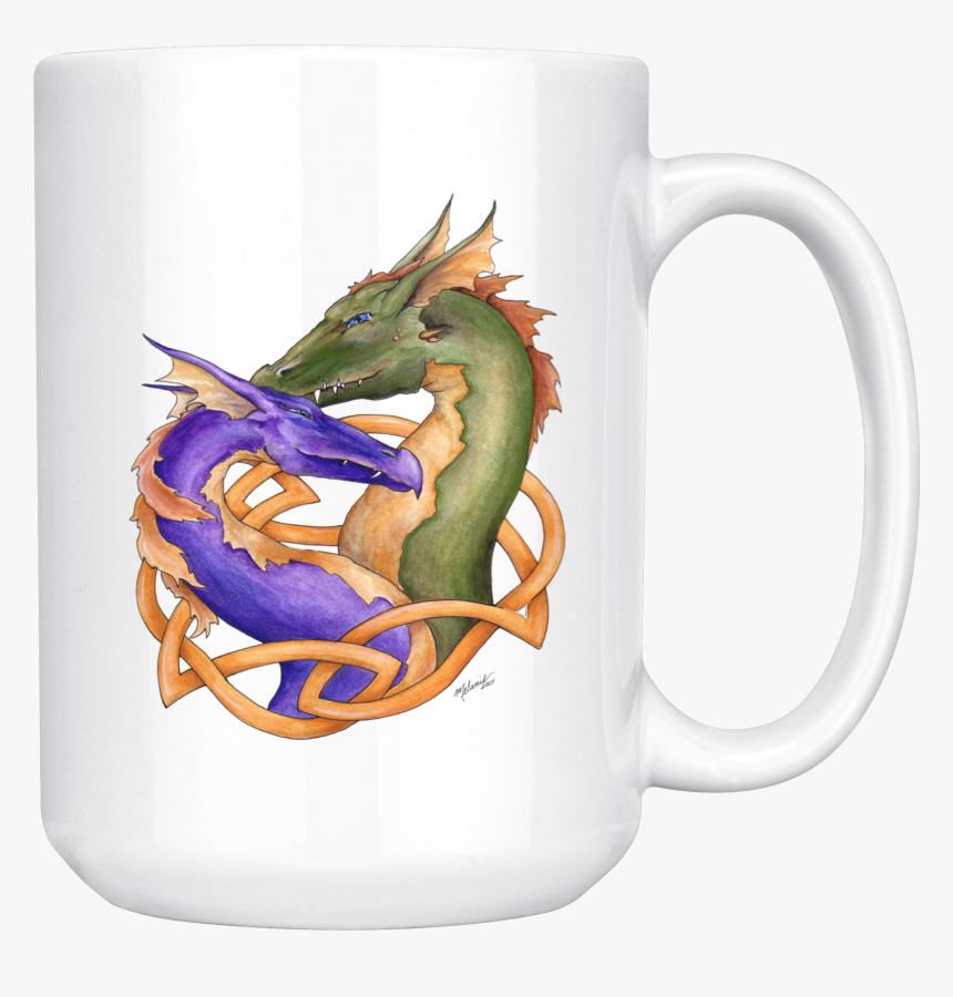 Forever Love Purple And Green Dragons 15 Oz Mug, HD Png Download, Free Download