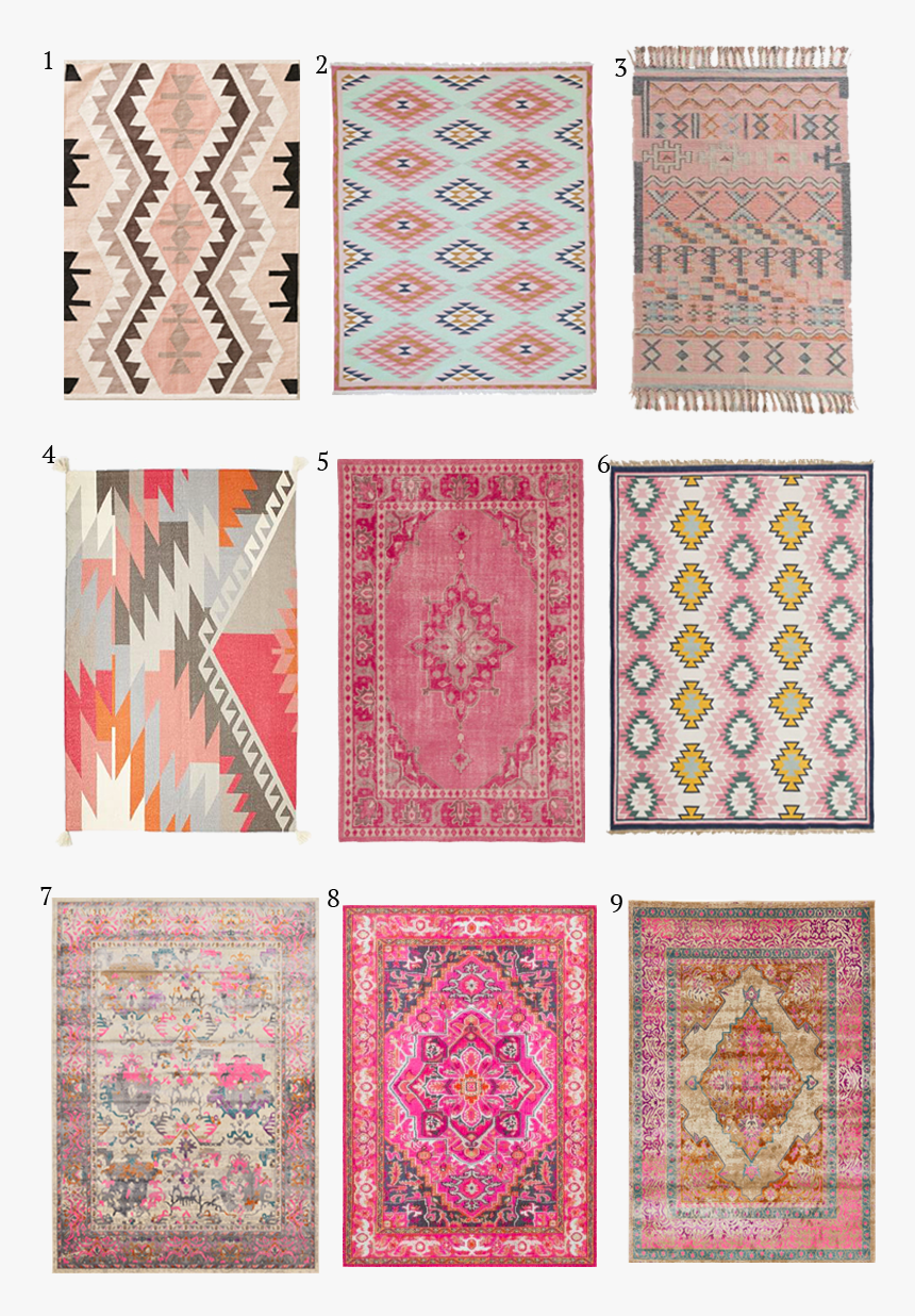 9 Affordable Kilim Rugs - Pastel Pink Kilim Rug, HD Png Download, Free Download