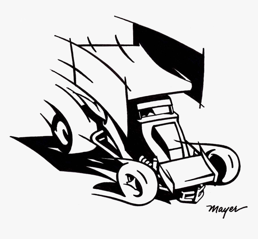 Sprint Car Line Drawing, HD Png Download, Free Download