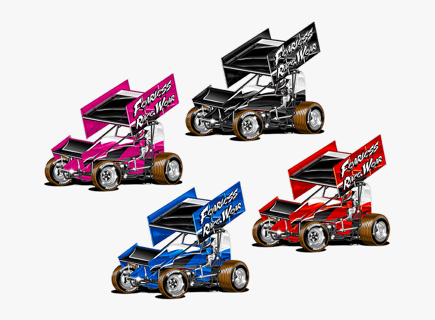 Sprint Car Decals 6 X 6 Black, Pink, Blue & Red - Sprint Car Racing, HD Png Download, Free Download