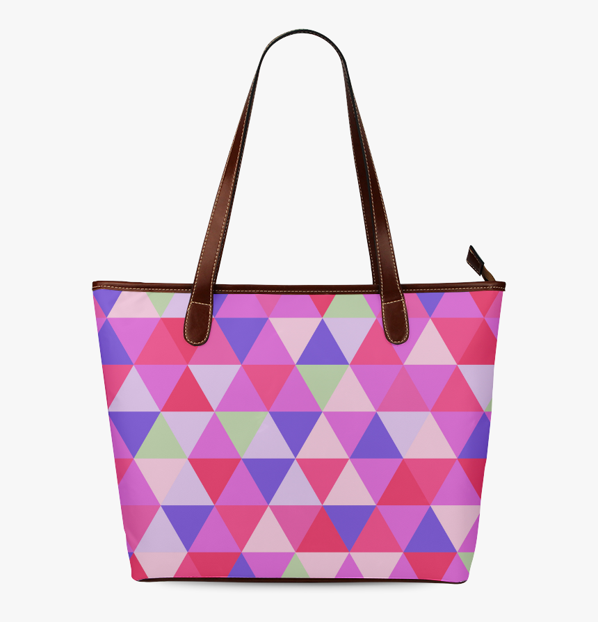 Geometric Pink Triangle Pattern Shoulder Tote Bag - Shoulder Bag, HD Png Download, Free Download