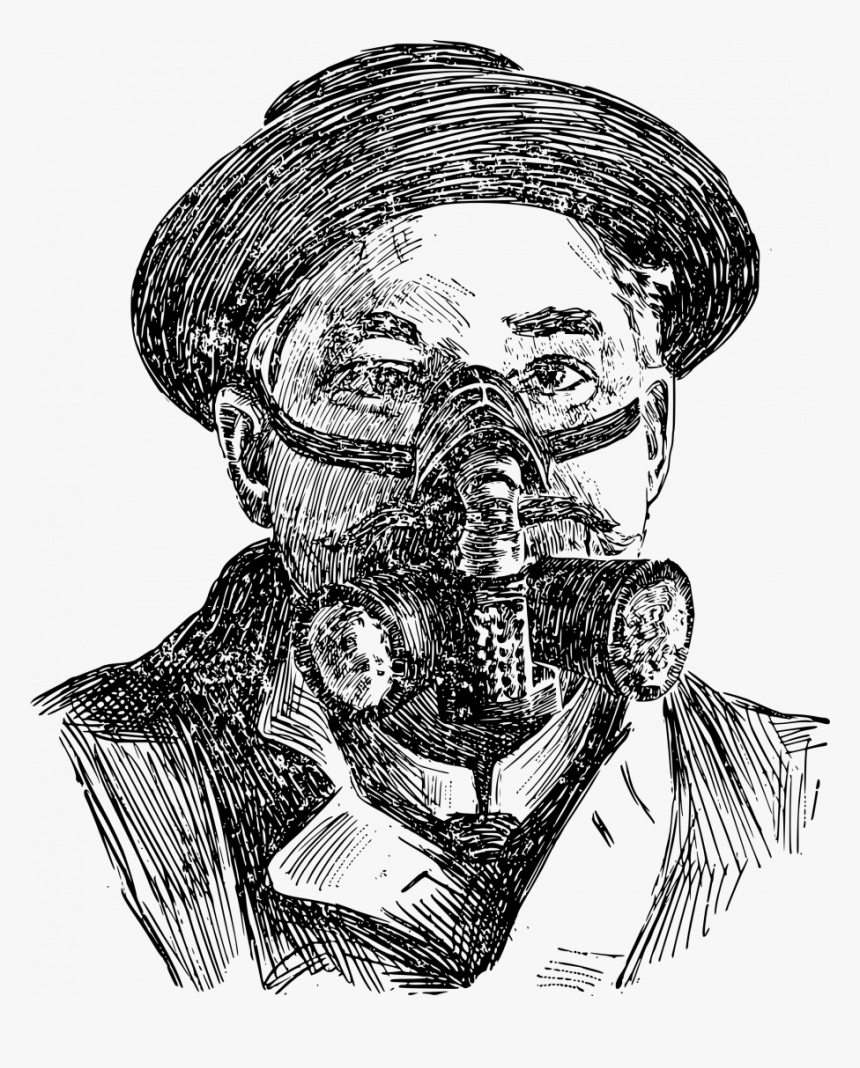 Gas Mask Drawing Step By Pencil Simple Bong Online - Pollution Mask Drawing, HD Png Download, Free Download