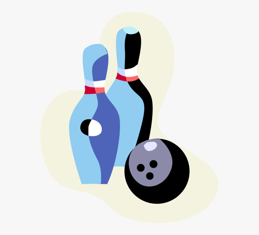 Vector Illustration Of Sports Equipment Bowling Pins - Ten-pin Bowling, HD Png Download, Free Download