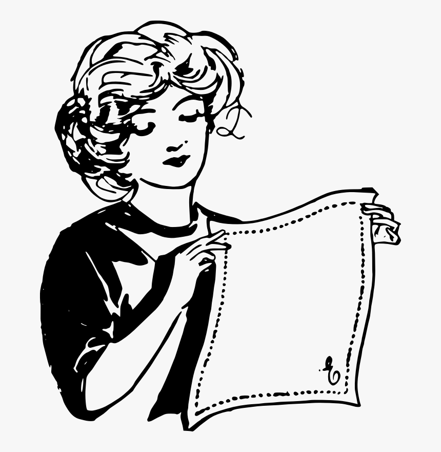 Handkerchief Lady - Napkin Clipart Black And White, HD Png Download, Free Download