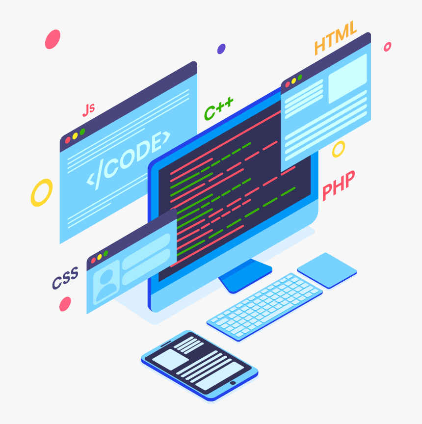 Coding Isometric Illustration, HD Png Download, Free Download