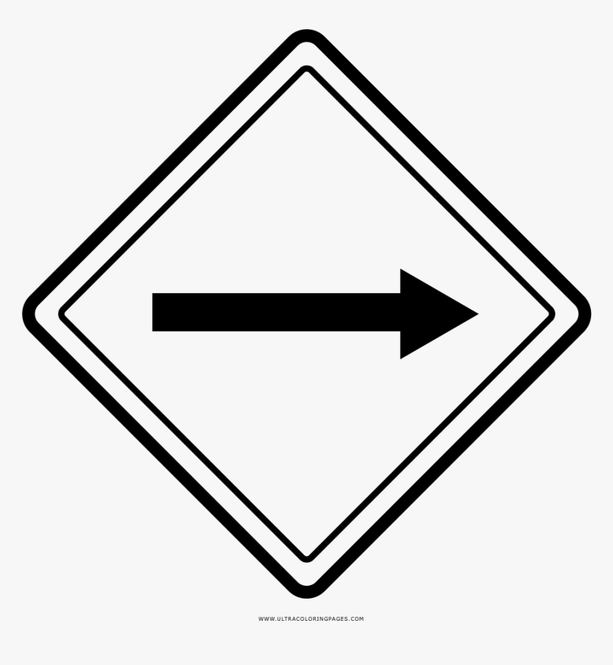 One Way Coloring Page - Traffic Signs In Speed Breaker, HD Png Download, Free Download