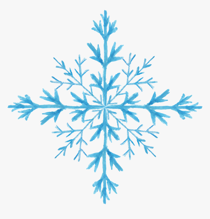 Hand-painted Watercolor Snowflake Pattern Material - Snowflake Watercolor Transparent Background, HD Png Download, Free Download