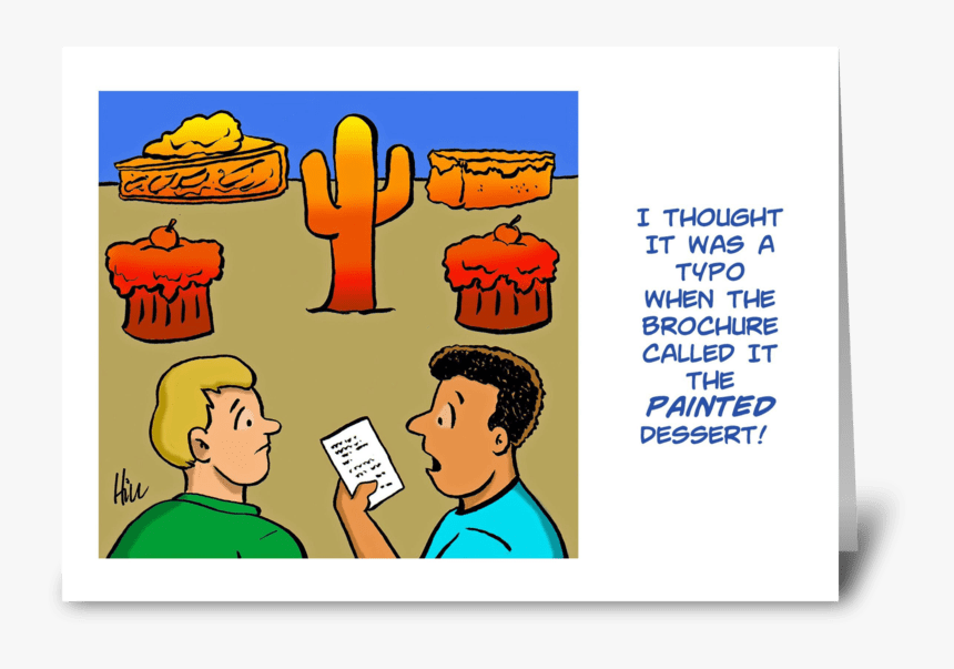 The Painted Dessert Greeting Card - Cartoon, HD Png Download, Free Download