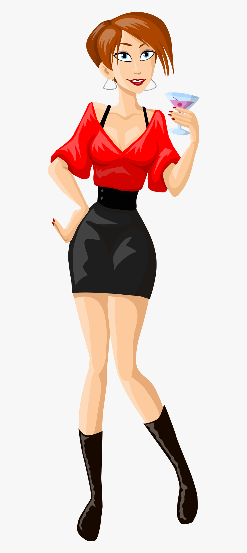 Girl Drinking Image Free - Girl Cartoon Images Png, Transparent Png, Free Download
