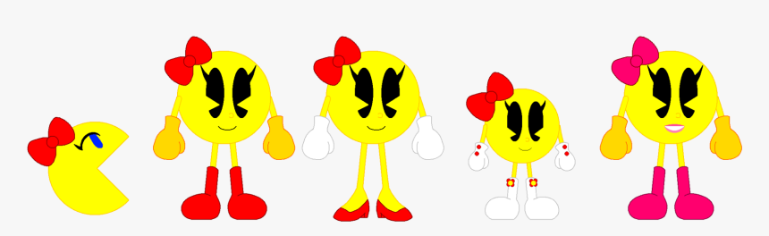 Pacman Clipart Line - Pac N Roll Ms Pac Man, HD Png Download, Free Download