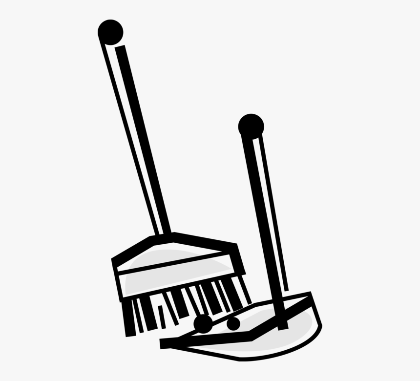 Cleaning Drawing Dustpan Brush - Broom And Dustpan Drawing, HD Png Download, Free Download