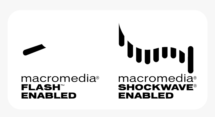 Macromedia Flash Enabled Logo Black And White, HD Png Download, Free Download