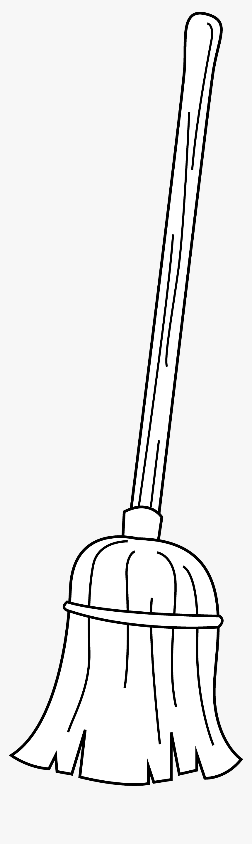 Broom Clipart Colouring Page - Broom Black And White Png, Transparent Png, Free Download