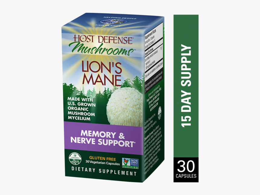 Lion"s Mane Capsules - Host Defense Mushrooms, HD Png Download, Free Download