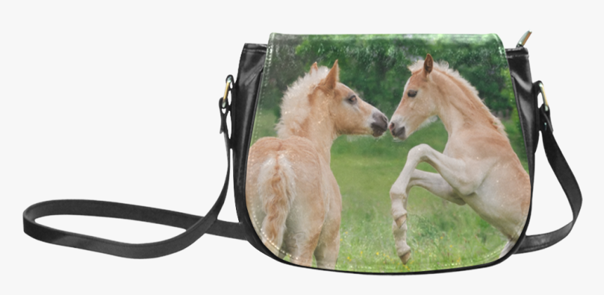 Haflinger Horses Cute Funny Pony Foals Playing Horse - Handbag, HD Png Download, Free Download