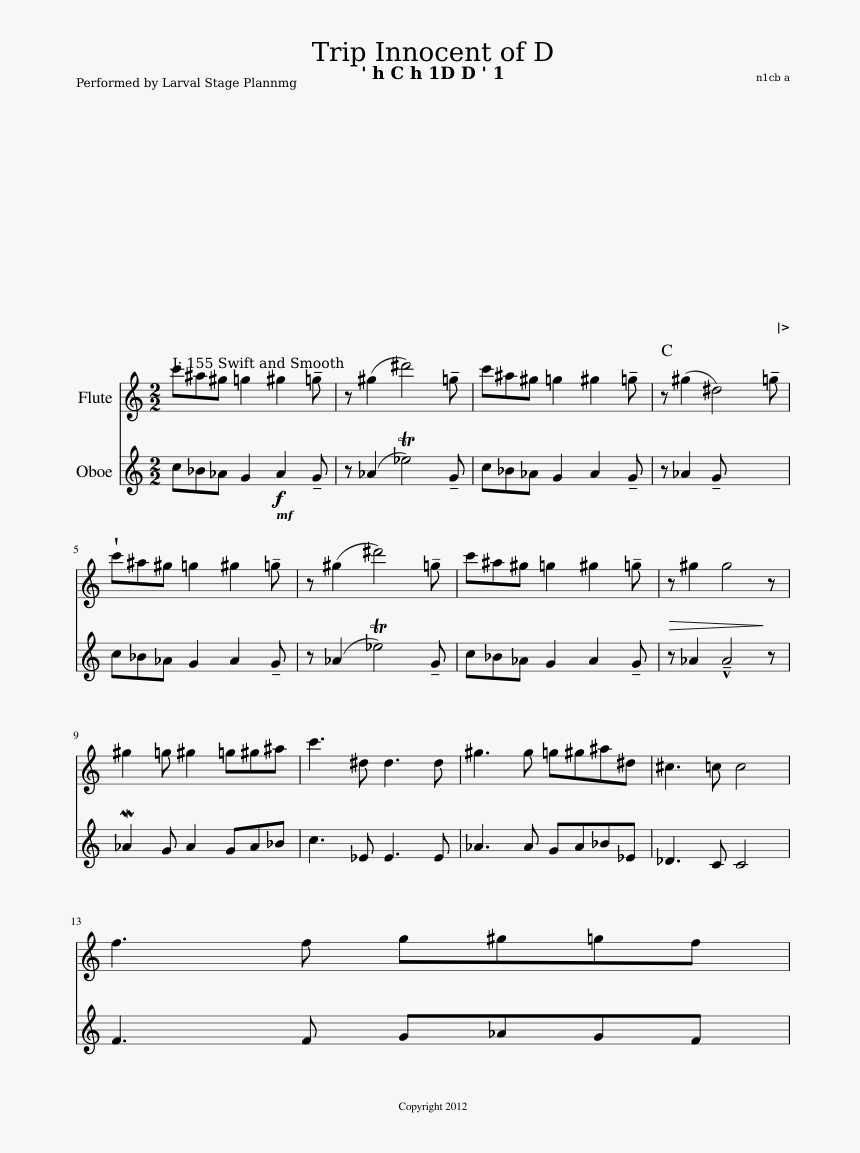 Trip Innocent Of D Sheet Music, HD Png Download, Free Download