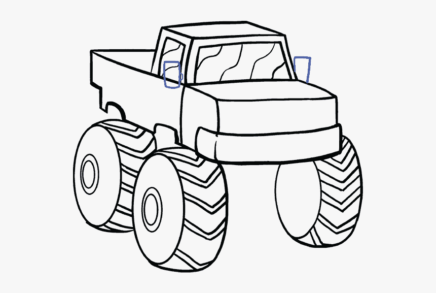 How To Draw Monster Truck - Monster Truck Easy Drawing, HD Png Download, Free Download