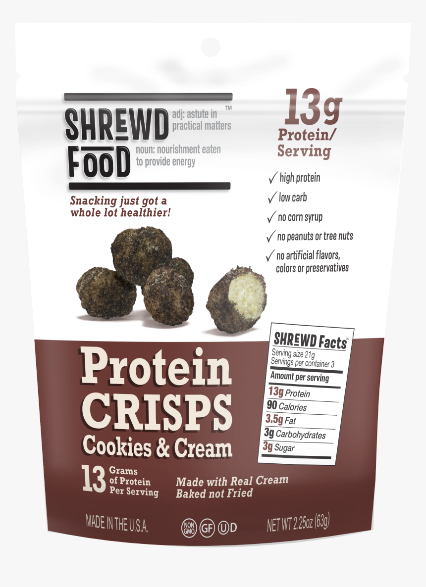 Protein Crisps Cookies & Cream - Chocolate, HD Png Download, Free Download