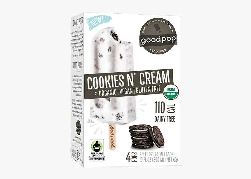 Buy Our All-natural Ice Cream Alternative Cookies N’ - Goodpop Cookies And Cream, HD Png Download, Free Download