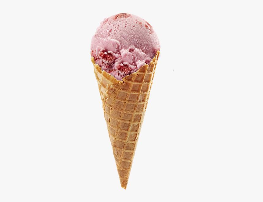 Strawberry Ice Cream Cone Transparent, HD Png Download, Free Download