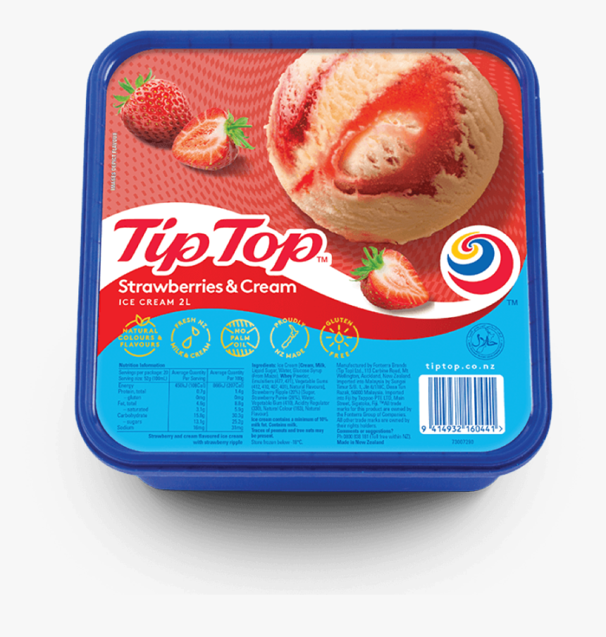 Strawbwrries And Cream 2 X 1340 X1340 - Tip Top Ice Cream Factory, HD Png Download, Free Download