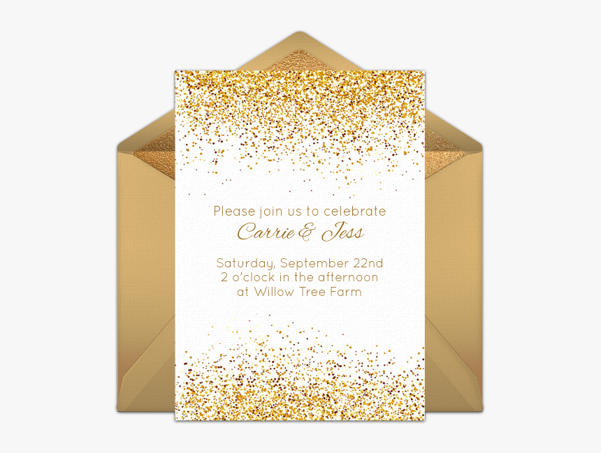 Golden Day Invitations Party - Golden Invitation, HD Png Download, Free Download
