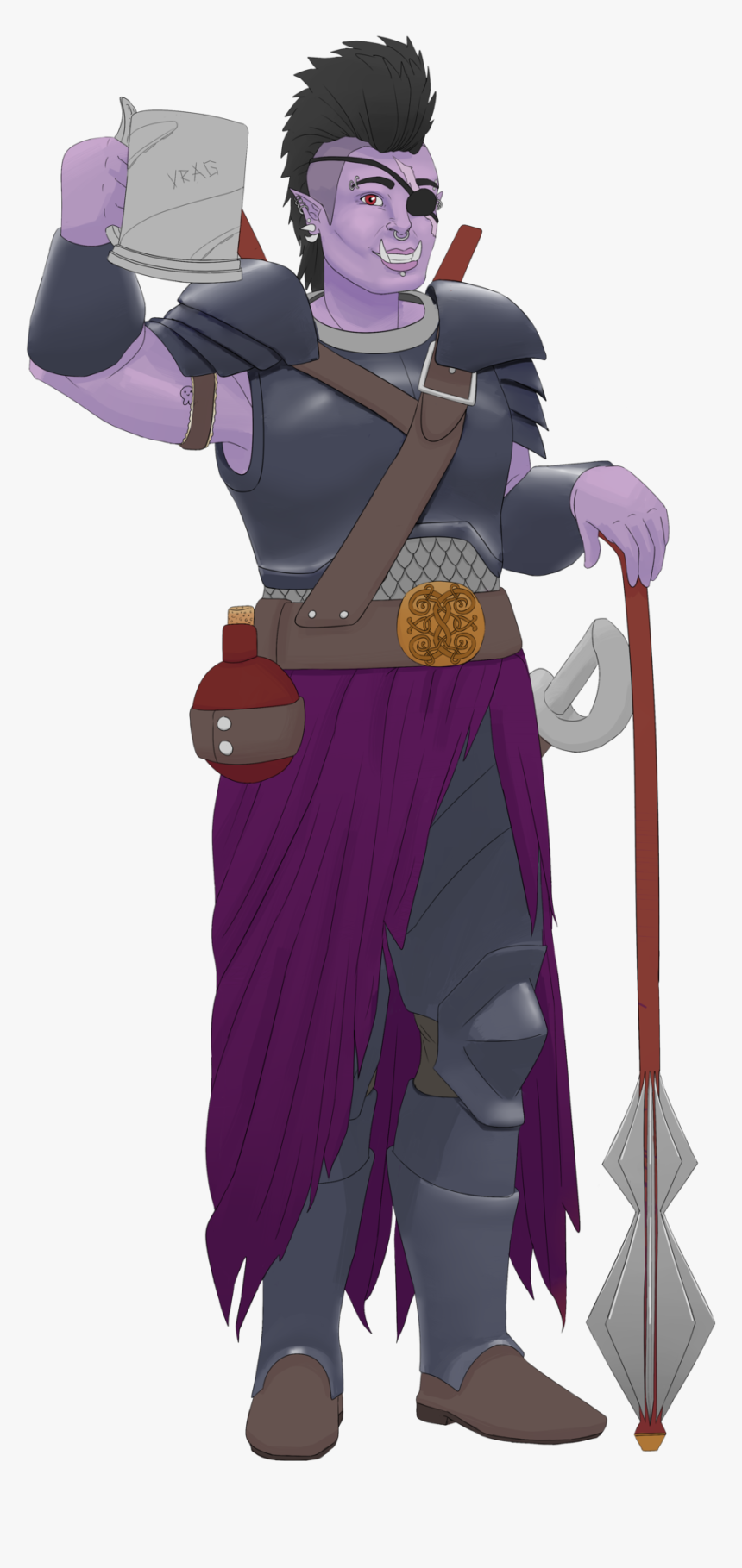 Tiefling Warlock Druid Orc Half Dragon Png Tiefling - Cartoon, Transparent Png, Free Download