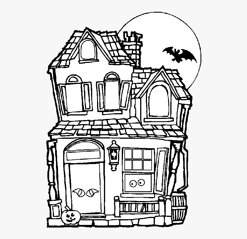 Haunted House Line Drawing, HD Png Download, Free Download