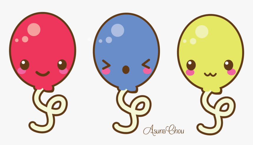 Balloon Transparent Kawaii - Kawaii Balloons Transparent, HD Png Download, Free Download