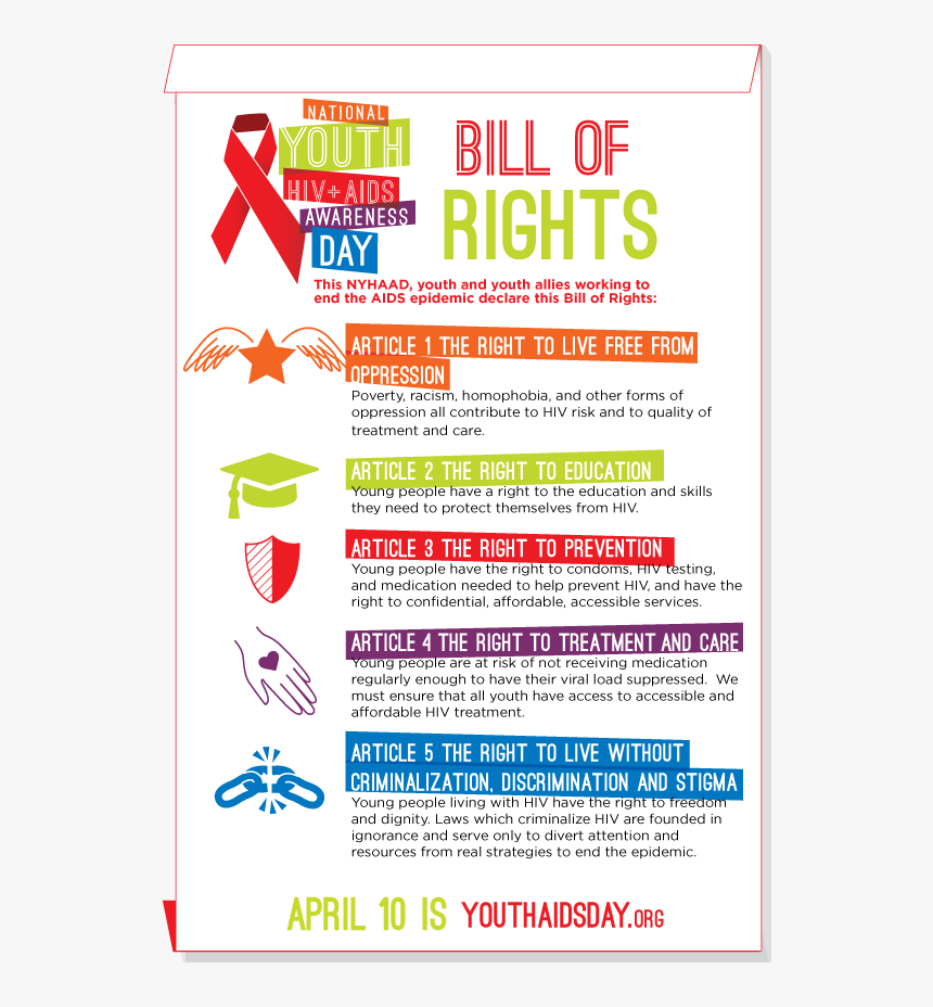 Bill Of Rights - National Youth Hiv Aids Awareness Day 2019, HD Png Download, Free Download