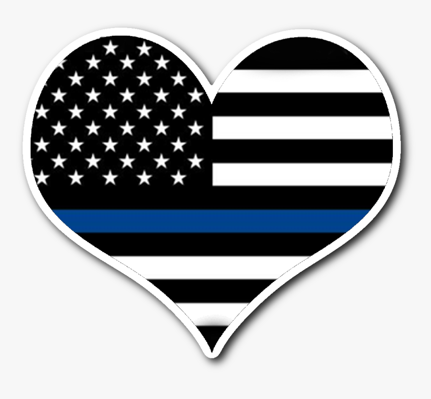 Thin Blue Line Flag Heart, HD Png Download, Free Download