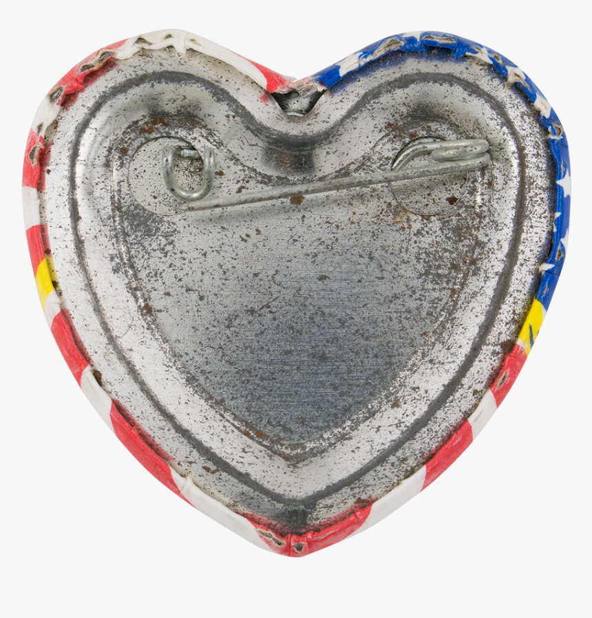 American Flag Heart 2 Button Back Cause Button Museum - Heart, HD Png Download, Free Download