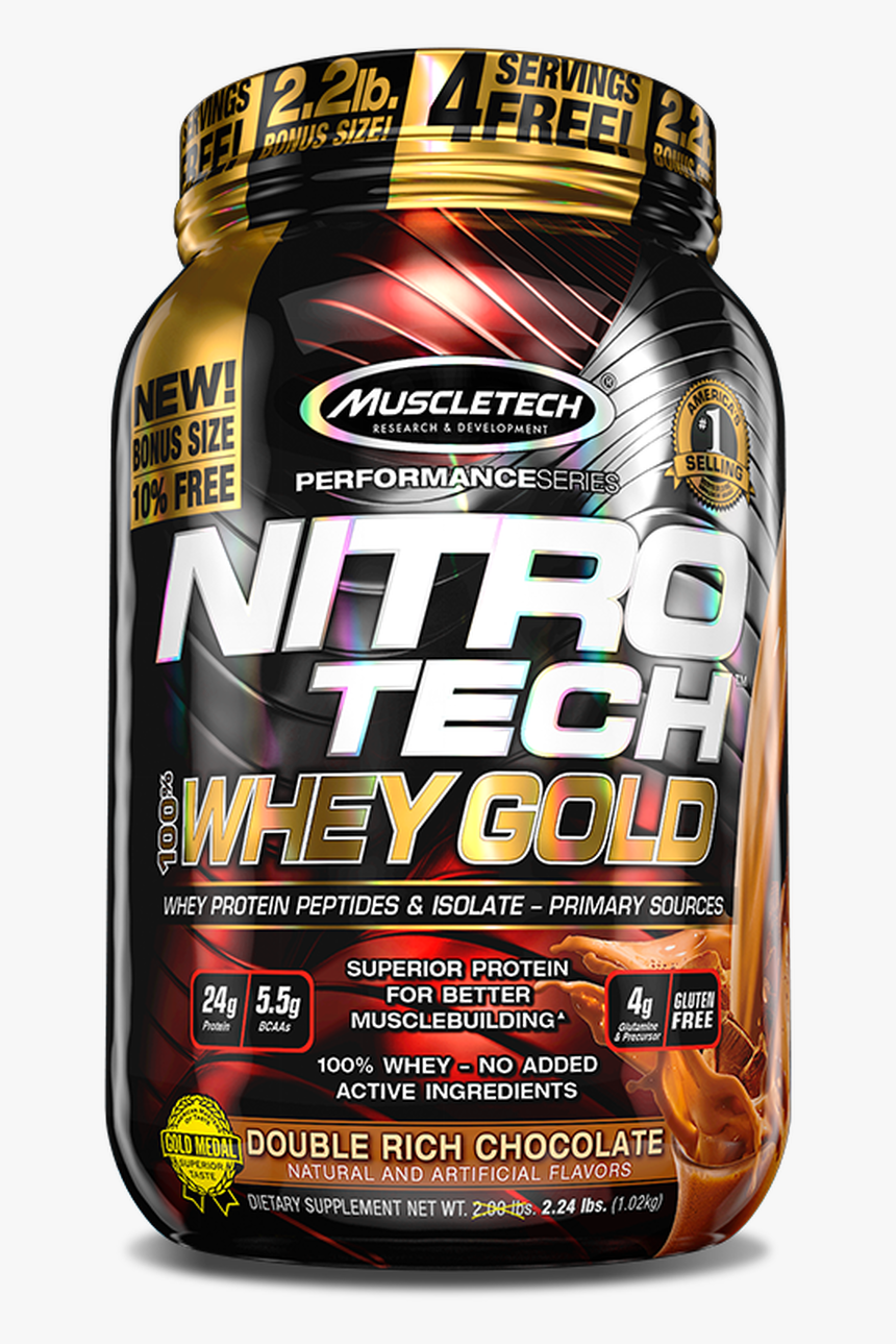 Nitro Tech 100% Whey Gold - Muscletech Nitro Tech Whey Gold, HD Png Download, Free Download