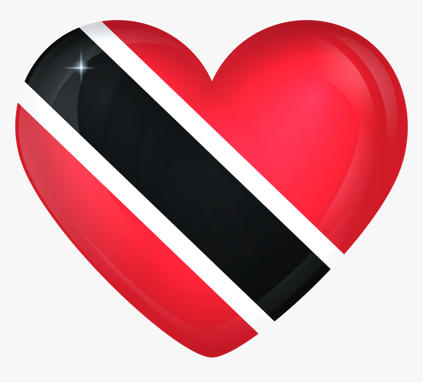 Trinidad And Tobago Large Heart Flag - Trinidad And Tobago Circle Flag, HD Png Download, Free Download