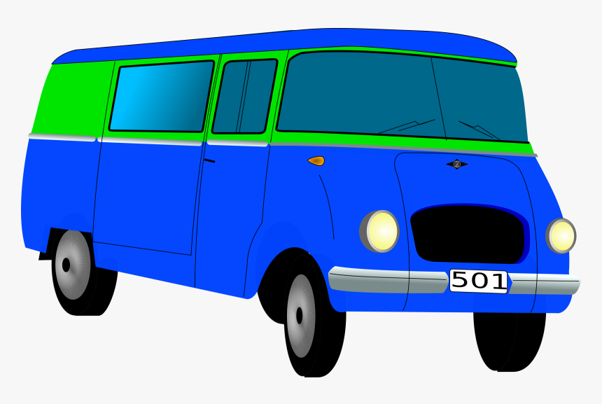 Minivan Car Minibus - Van Clip Art Colored, HD Png Download, Free Download