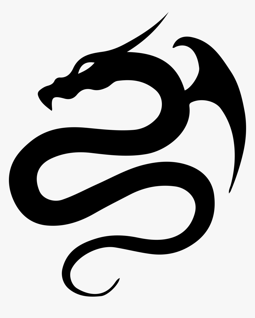 Dragon Legendary Creature Tribe Clip Art - Dragon Black And White Clipart, HD Png Download, Free Download