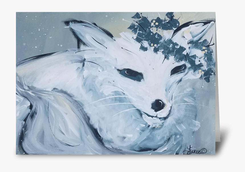 White Fox Greeting Card - Arctic Fox, HD Png Download, Free Download