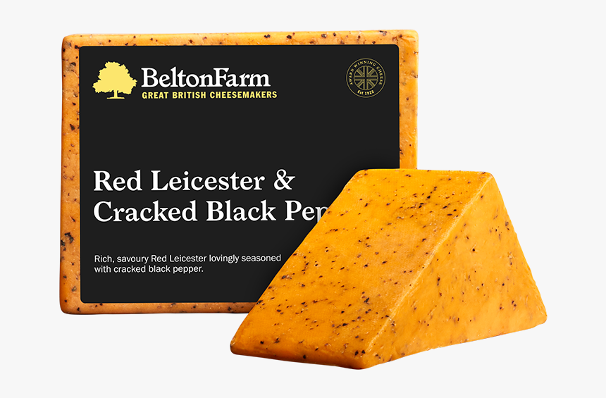 Red Leicester&cracked Black Pepper - Crunchy Red Leicester Cheese, HD Png Download, Free Download