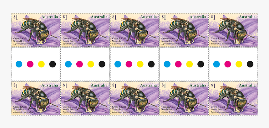 Gutter Strip 10 Native Bees $1 Green & Gold Nomia Bee - Animal Figure, HD Png Download, Free Download