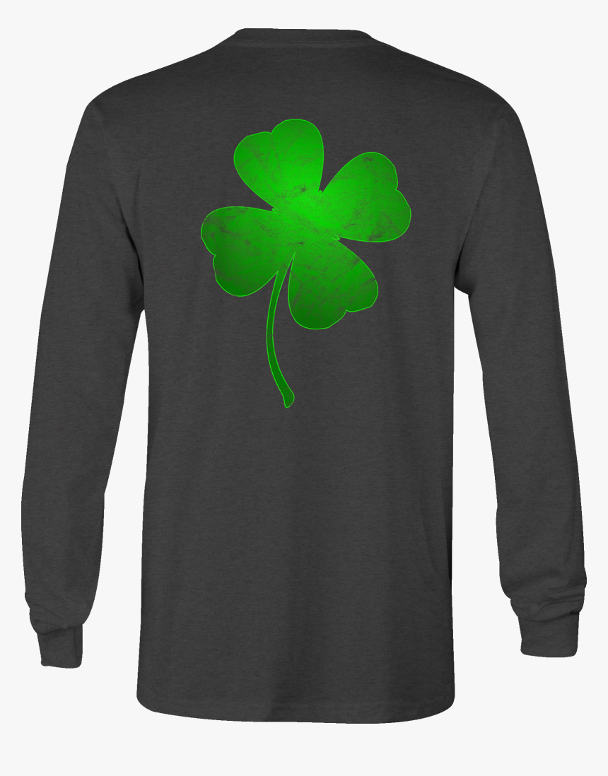 Long Sleeve Tshirt Green Lucky Clover Shirt For Men - Shirt, HD Png Download, Free Download