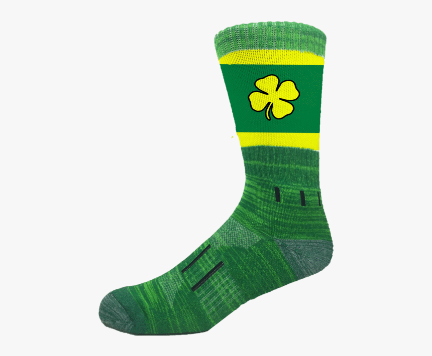 Green And Gold Irish Lucky Clover Athletic Crew"

 - Sock, HD Png Download, Free Download