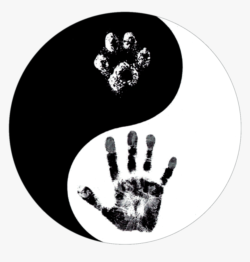 Hand Paw Yin Yang - Palm Print, HD Png Download, Free Download